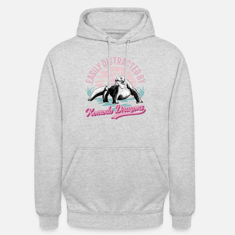 Komodowaran Komododrache Waran - Unisex Hoodie - Hellgrau meliert