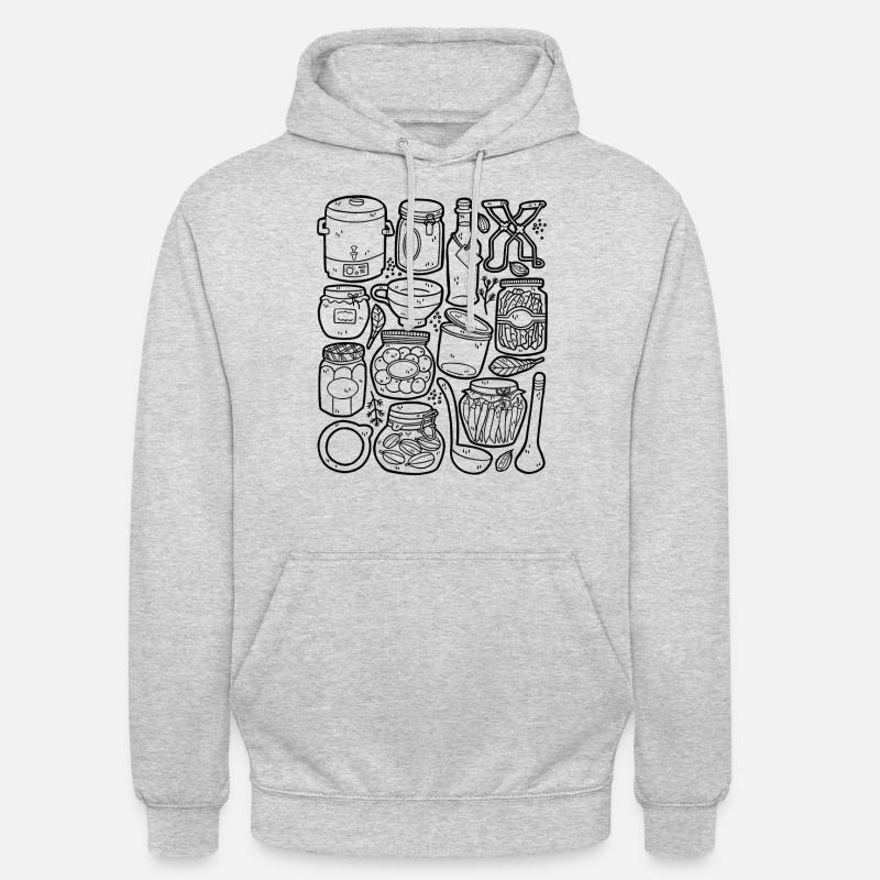 Einmachen, Einkochen, Fermentieren - Unisex Hoodie - Hellgrau meliert