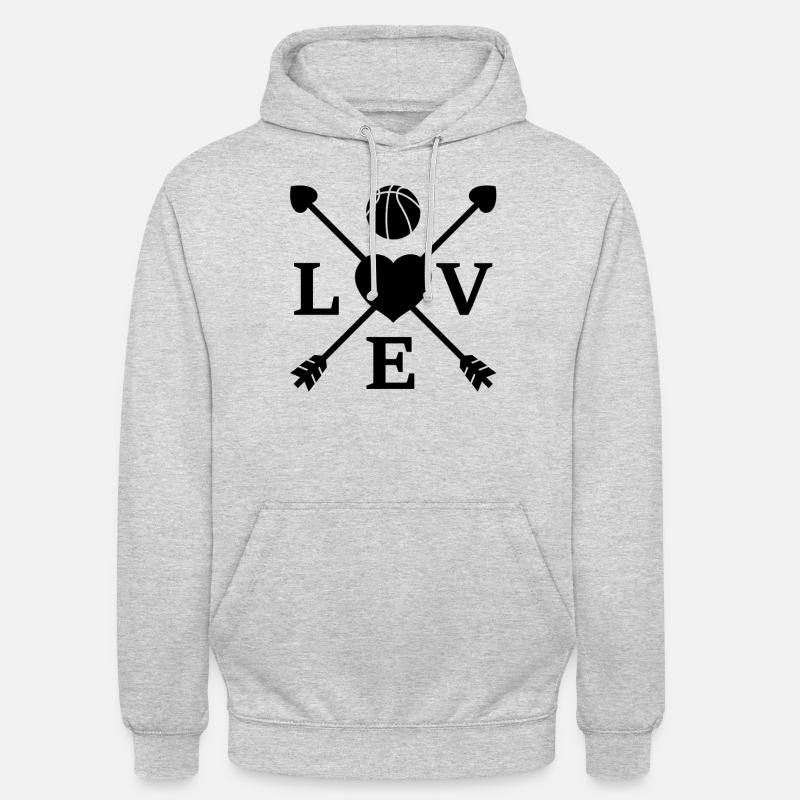 Amour de jeu de basket-ball - Sweat-shirt à capuche unisexe - gris clair chiné