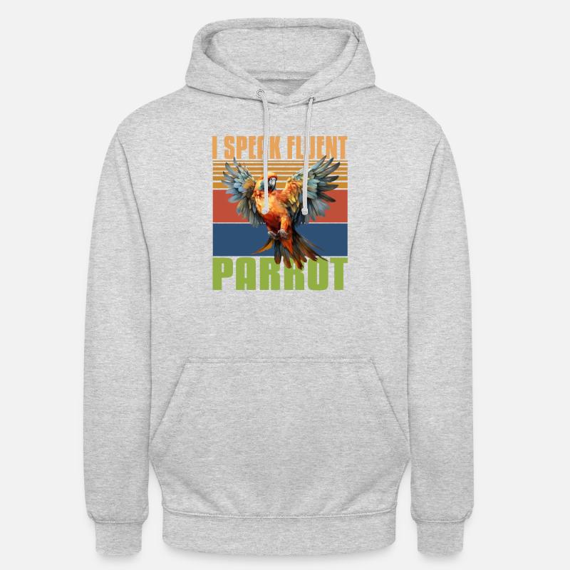 Perruche Perruche Oiseau Perruche Propriétaire - Sweat-shirt à capuche unisexe - gris clair chiné