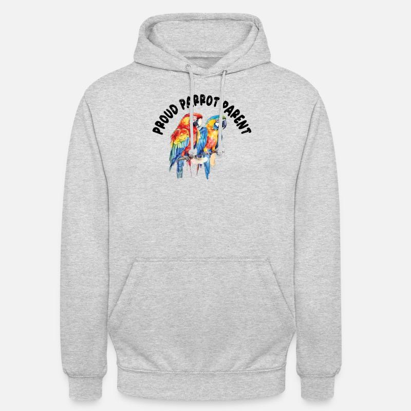 Perruche Perruche Oiseau Perruche Propriétaire - Sweat-shirt à capuche unisexe - gris clair chiné