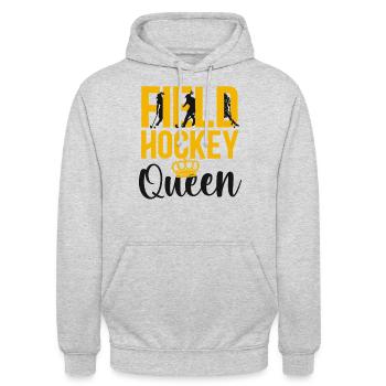 Field Hockey Queen Field Hockey - Unisex Hoodie - Hellgrau meliert - Vorne - Alina (178cm) & Michal (187cm)