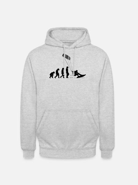 Kitesurf Kiteboard Kitesurfing Kite-Surf Evolution - Unisex Hoodie - light heather grey