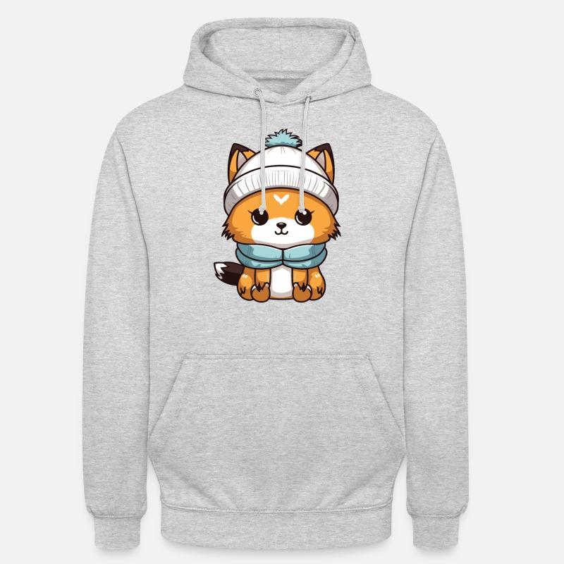 Fox Winter Comic - Unisex Hoodie - light heather grey