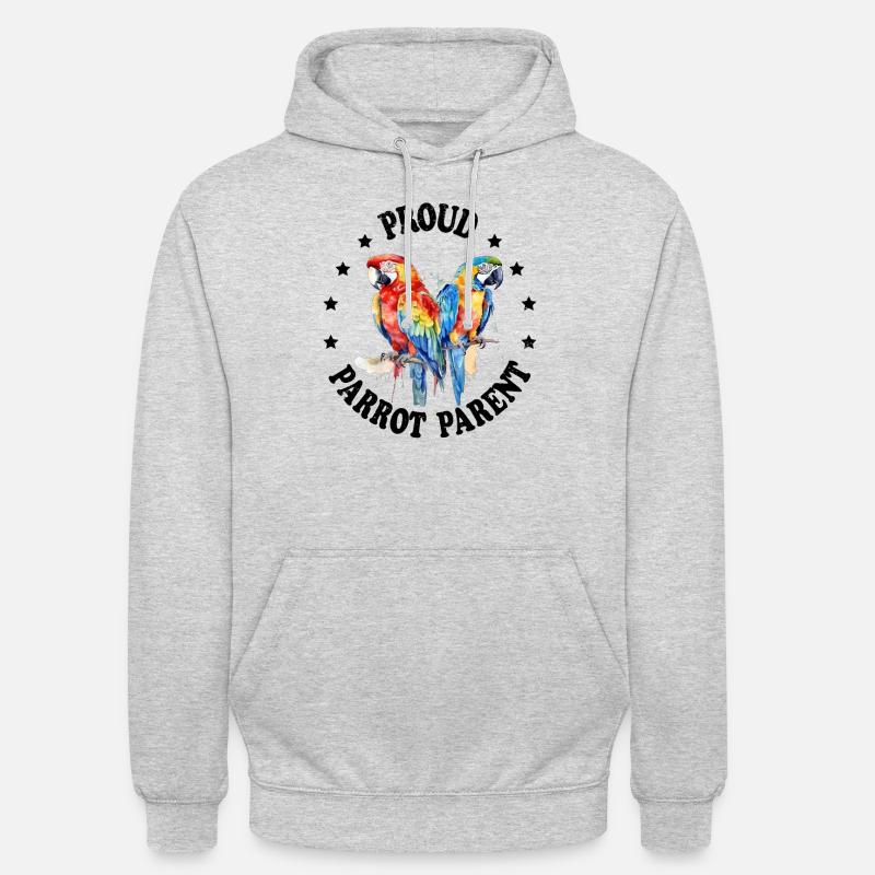 Perruche Perruche Oiseau Perruche Propriétaire - Sweat-shirt à capuche unisexe - gris clair chiné