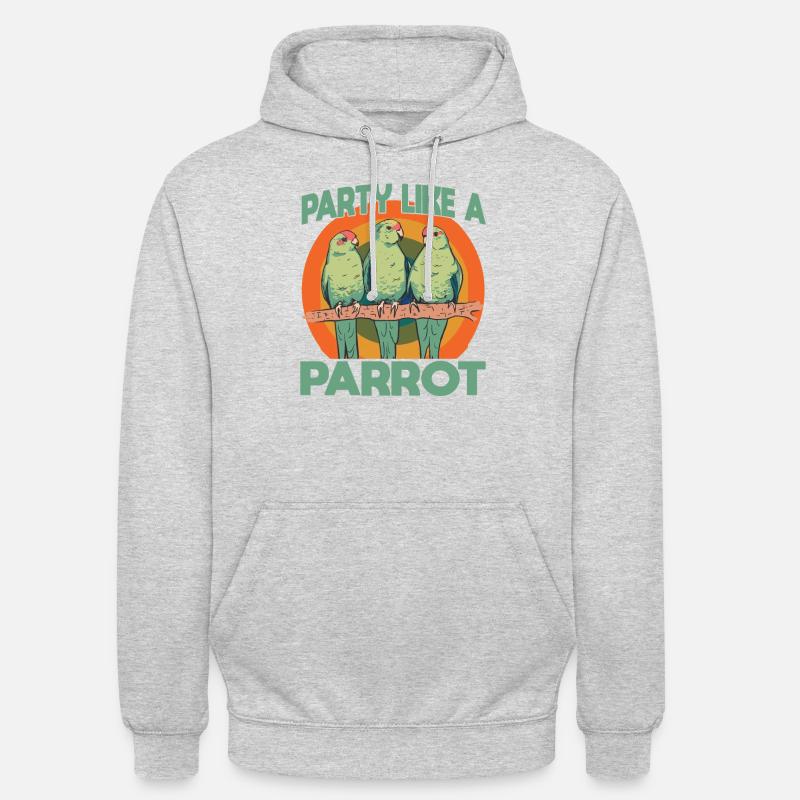 Perruche Perruche Oiseau Perruche Propriétaire - Sweat-shirt à capuche unisexe - gris clair chiné