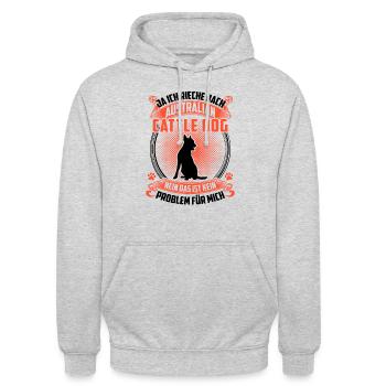 Ich rieche nach Australian Cattle Dog - Unisex Hoodie - Hellgrau meliert - Vorne - Alina (178cm) & Michal (187cm)