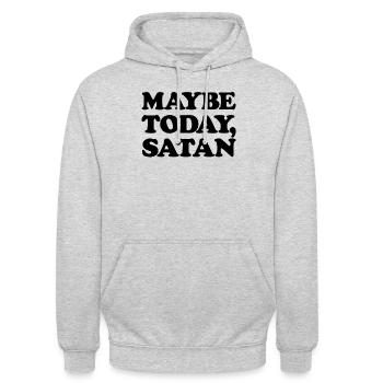 Vielleicht heute Satan lustig sarkastisch vielleic - Unisex Hoodie - Hellgrau meliert - Vorne - Alina (178cm) & Michal (187cm)