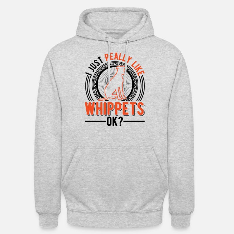 J’aime juste les whippets - Sweat-shirt à capuche unisexe - gris clair chiné