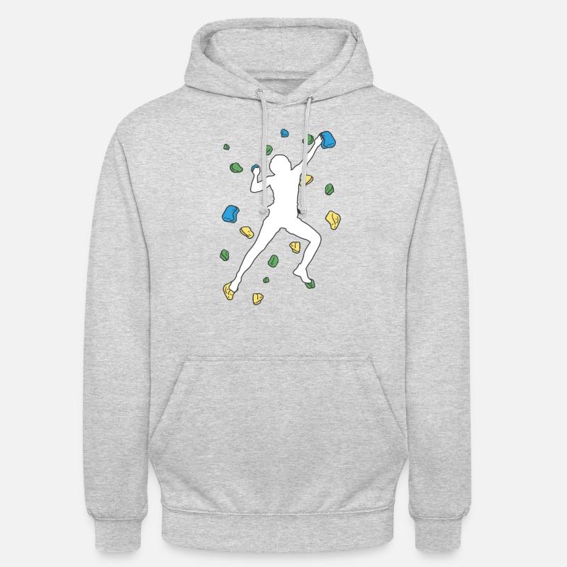 Bloc Bloc Escalade de bloc Bloc Bloc Bloc - Sweat-shirt à capuche unisexe - gris clair chiné