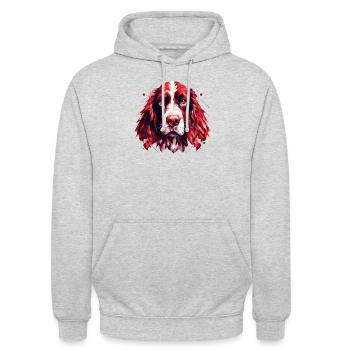 Hunde Hunderasse Zubehör Englisch Springer-Spaniel - Unisex Hoodie - Hellgrau meliert - Vorne - Alina (178cm) & Michal (187cm)