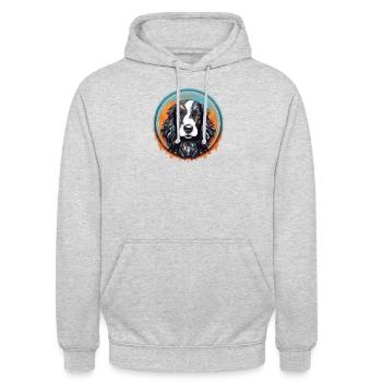 Hunde Hunderasse Zubehör Englisch Springer-Spaniel - Unisex Hoodie - Hellgrau meliert - Vorne - Alina (178cm) & Michal (187cm)