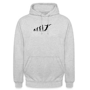 Fechten Evolution Fechter - Unisex Hoodie - Hellgrau meliert - Vorne - Alina (178cm) & Michal (187cm)