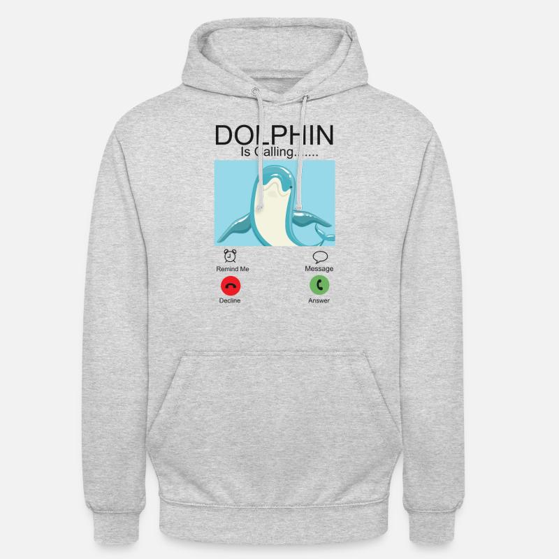 Dolphin Phone Display Dolphin Est - Sweat-shirt à capuche unisexe - gris clair chiné