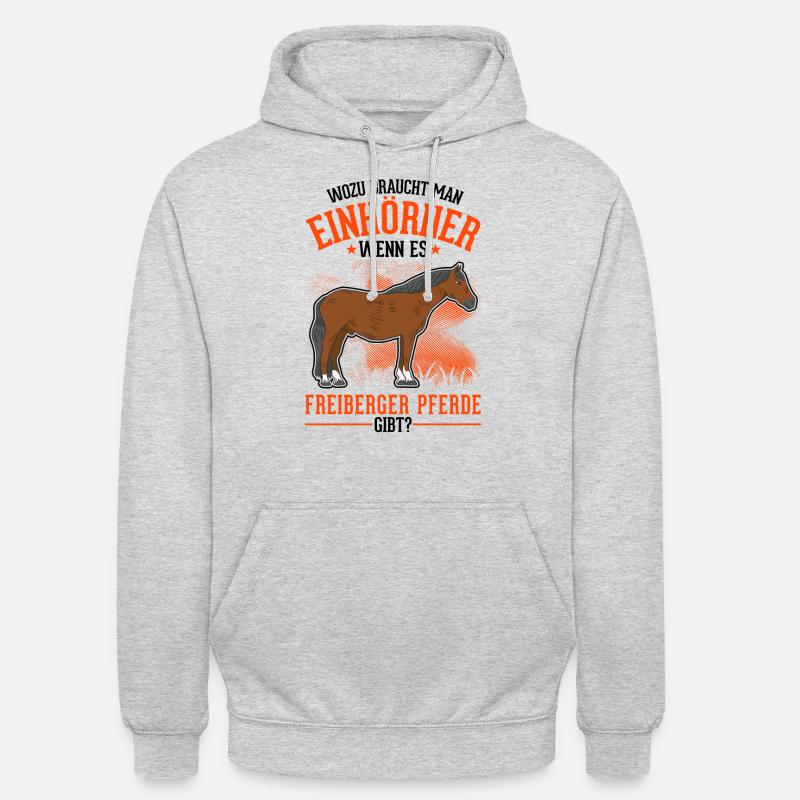 Freiberger Pferd Einhorn - Unisex Hoodie - Hellgrau meliert