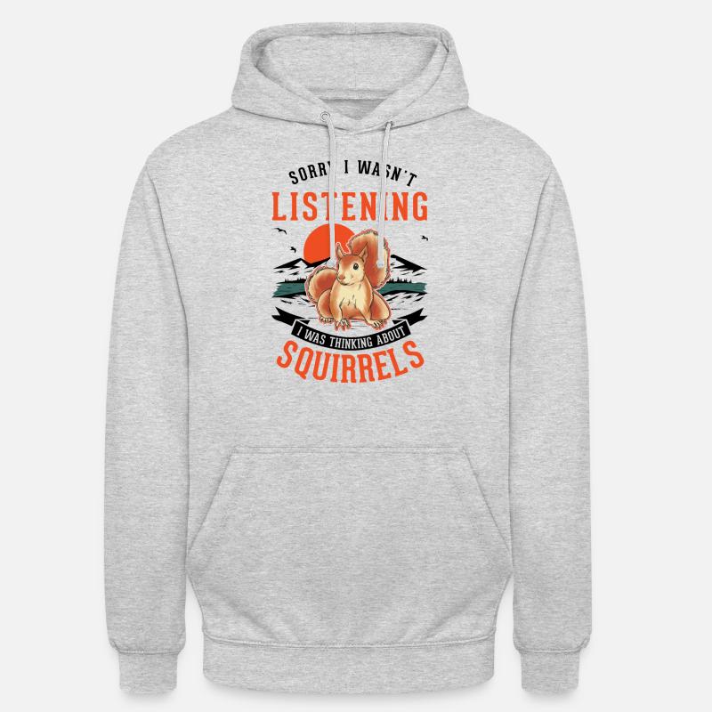 Eichhörnchen Geschenk Grauhörnchen Squirrel - Unisex Hoodie - Hellgrau meliert
