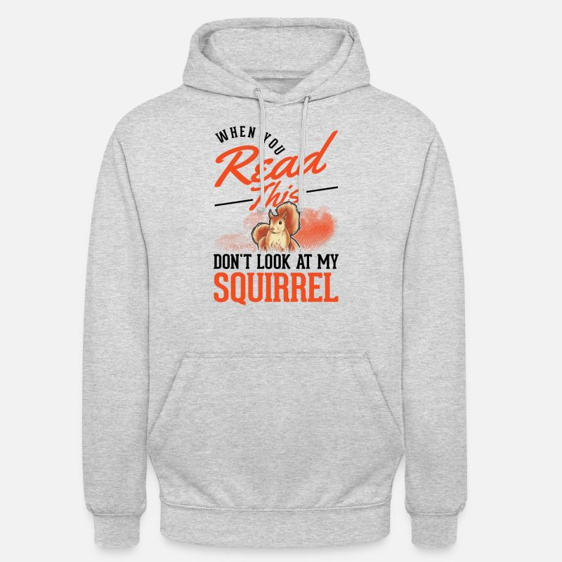 Écureuil cadeau écureuil gris - Sweat-shirt à capuche unisexe - gris clair chiné