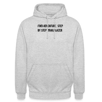 Hiking - Find adventure, step by step, - Unisex Hoodie - light heather grey - Front - Alina (178cm) & Michal (187cm)