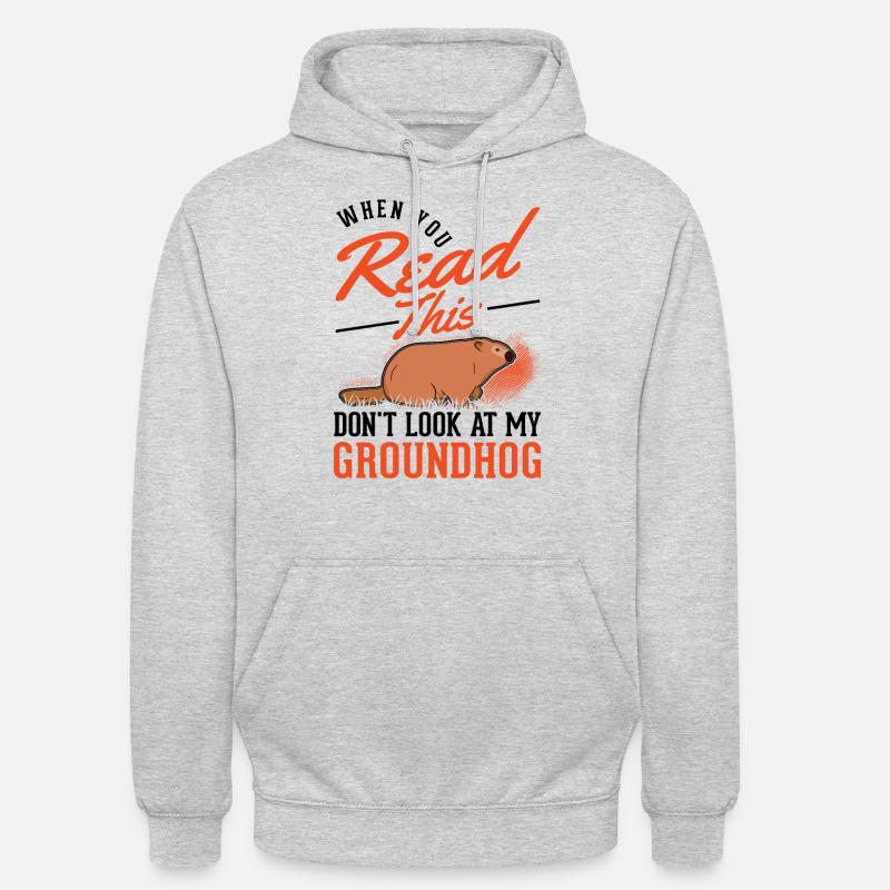 Murmeltier Groundhog Day Waldmurmeltier - Unisex Hoodie - Hellgrau meliert