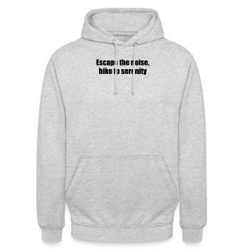 Wandern - Escape the noise, hike to serenity - Unisex Hoodie - Hellgrau meliert - Vorne - Alina (178cm) & Michal (187cm)