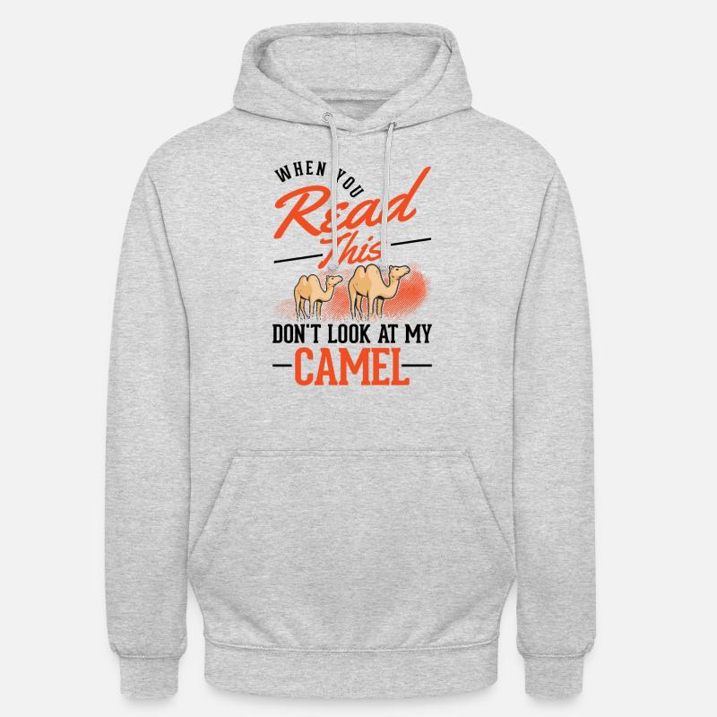 Kamel Geschenk Dromedar Camel Großkamel - Unisex Hoodie - Hellgrau meliert