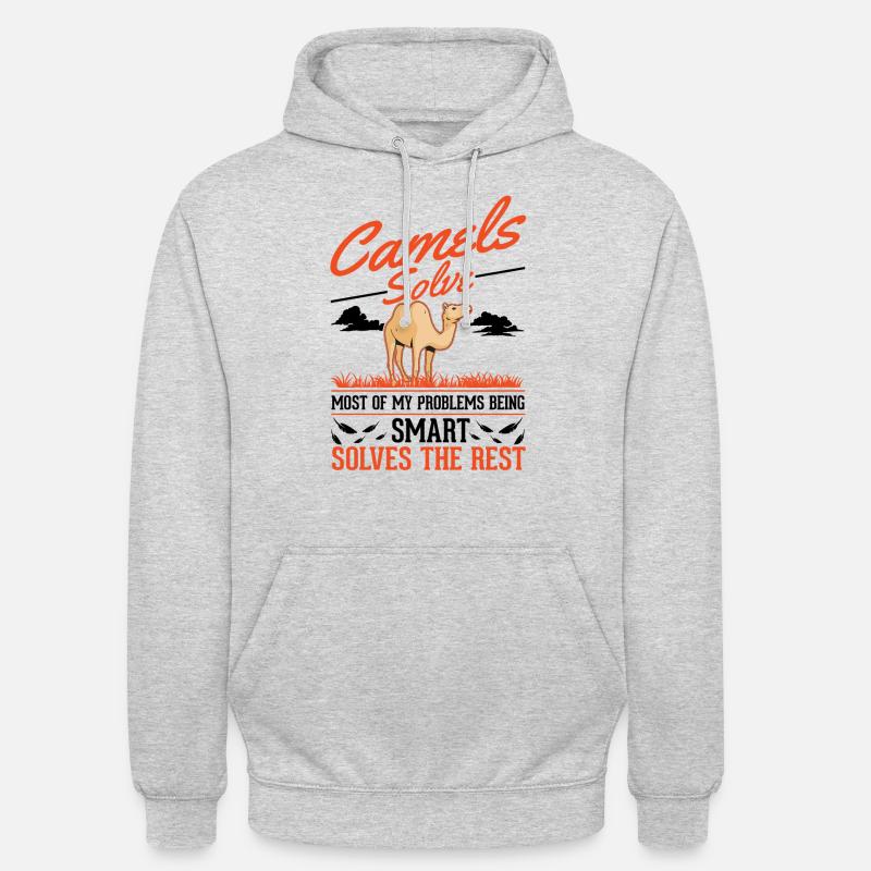 Kamel Dromedar Ägypten Geschenk Großkamel - Unisex Hoodie - Hellgrau meliert