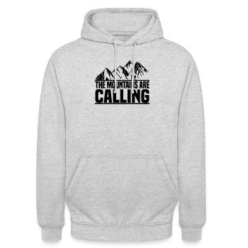 The mountains call mountaineers - Unisex Hoodie - light heather grey - Front - Alina (178cm) & Michal (187cm)