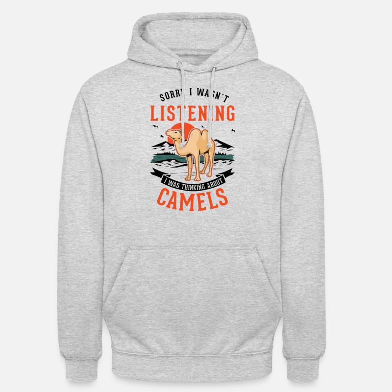 Kamel Dromedar Ägypten Geschenk Großkamel - Unisex Hoodie - Hellgrau meliert