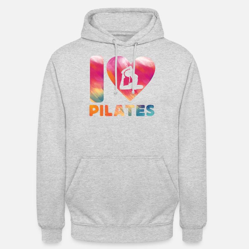 Instructeur de Pilates Enseignant Cœur - Sweat-shirt à capuche unisexe - gris clair chiné