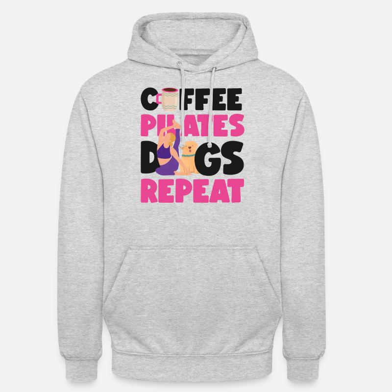 Instructeur de Pilates Professeur Café - Sweat-shirt à capuche unisexe - gris clair chiné