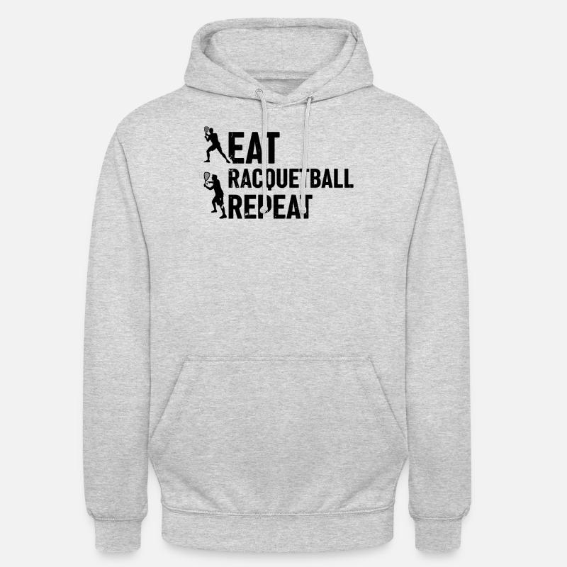 Manger Racquetball Répéter - Sweat-shirt à capuche unisexe - gris clair chiné