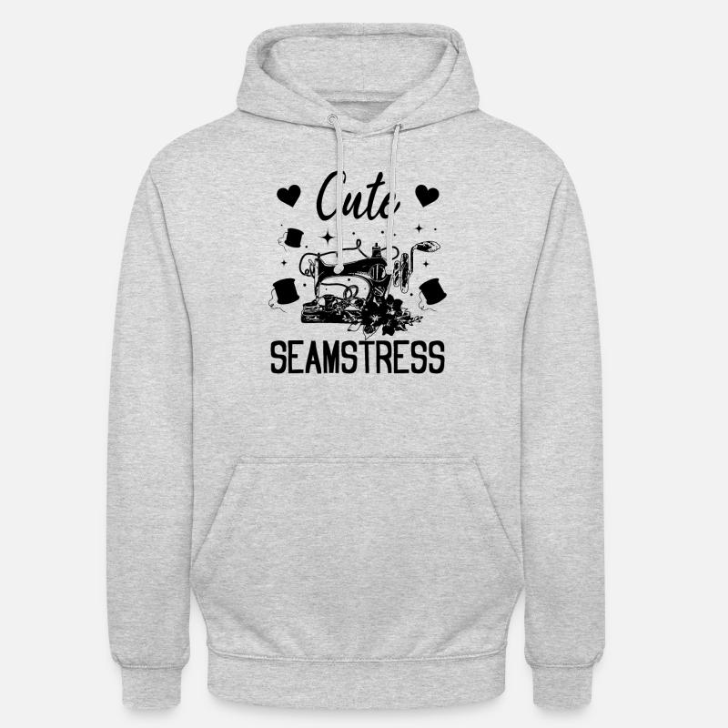 Fille couturière - Couturière mignonne - Sweat-shirt à capuche unisexe - gris clair chiné