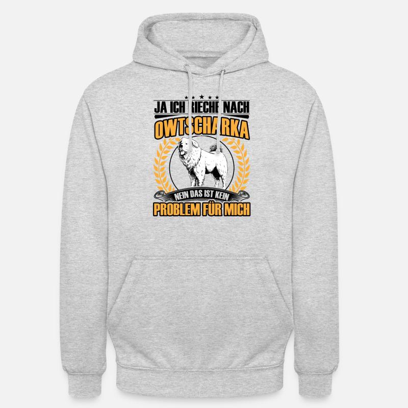 Ovcharka Odeur d’Ovcharka caucasien - Sweat-shirt à capuche unisexe - gris clair chiné