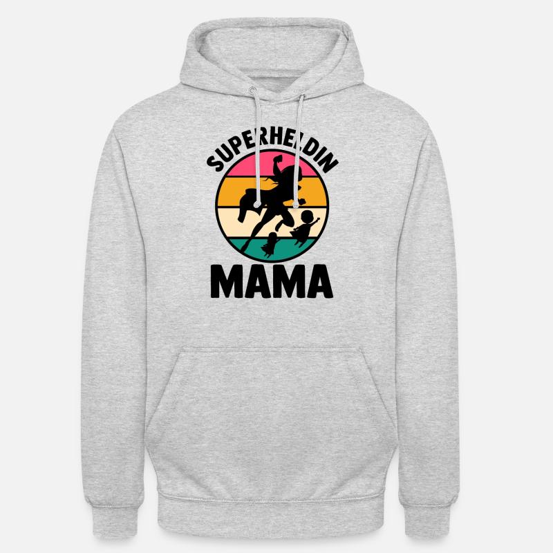 Mutter Superheldin Mama - Unisex Hoodie - Hellgrau meliert