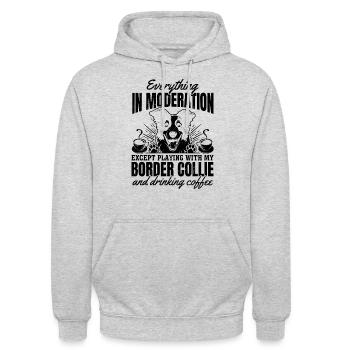 Citations Border Collie Border Collie Lover - Sweat-shirt à capuche unisexe - gris clair chiné - Devant - Alina (178cm) & Michal (187cm)