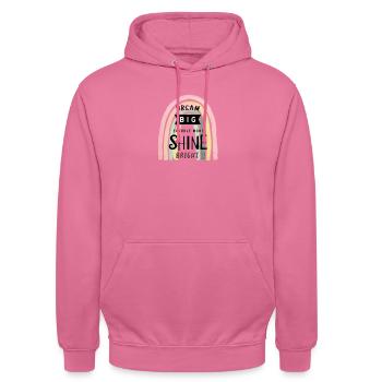 Dream Big, Sparkle More, Shine Bright: - Unisex Hoodie - pink - Front - Alina (178cm) & Michal (187cm)