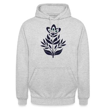 Blumen - Frühling - Sommer - Spruch - Unisex Hoodie - Hellgrau meliert - Vorne - Alina (178cm) & Michal (187cm)