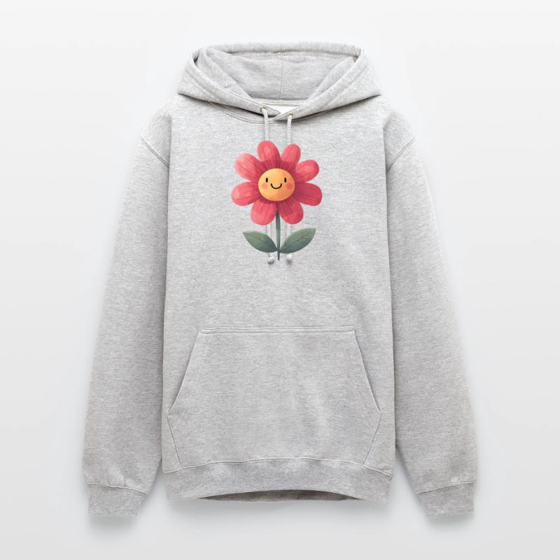 Conception de dessin animé de fleur drôle – Happy Blossom Sweat-shirt à capuche unisexe