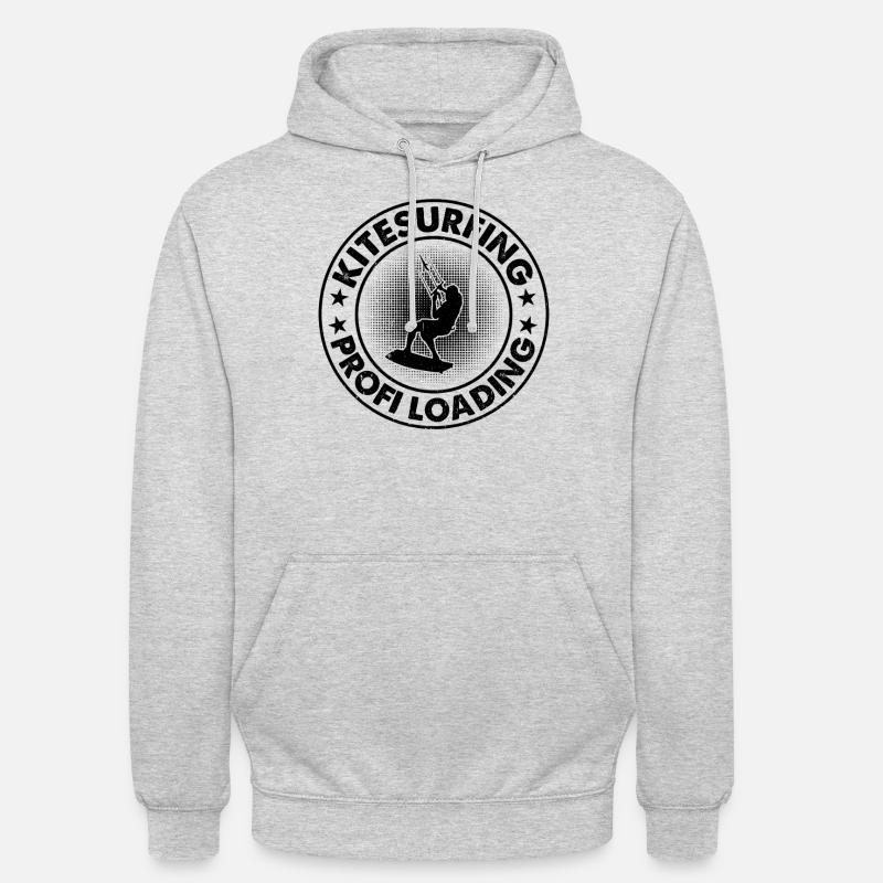 Kitesurf profi loading - Kiteboarding - Sweat-shirt à capuche unisexe - gris clair chiné