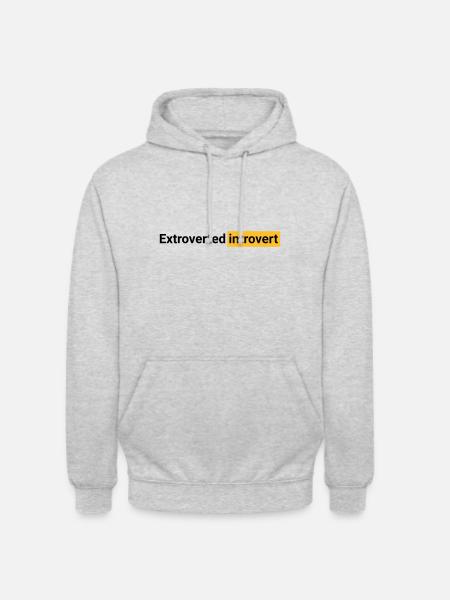 Extroverted introvert (black) - Unisex Hoodie - Hellgrau meliert