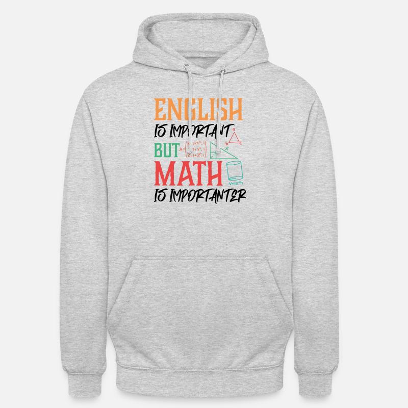 École math math, dire, cadeau - Sweat-shirt à capuche unisexe - gris clair chiné