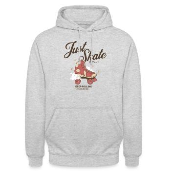 Just Skate Don’t Hate - Continuez à rouler skate ou mourez - Sweat-shirt à capuche unisexe - gris clair chiné - Devant - Alina (178cm) & Michal (187cm)
