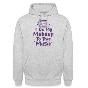 Ich schminke mich für Musikliebhaber - Unisex Hoodie - Hellgrau meliert - Vorne - Alina (178cm) & Michal (187cm)