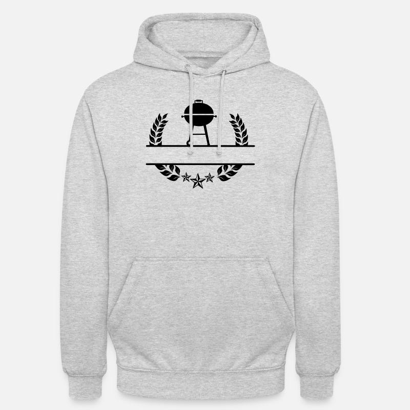 BBQ Monogramm Lorbeerkranz - Unisex Hoodie - Hellgrau meliert