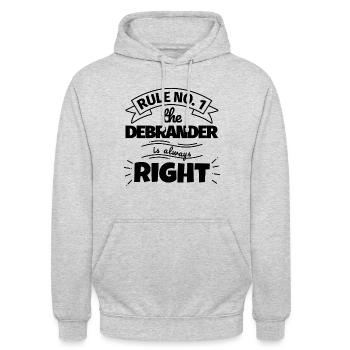 DEBRANDER funny gift - Unisex Hoodie - light heather grey - Front - Alina (178cm) & Michal (187cm)