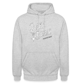 Bake my bread – with heart and heat - Unisex Hoodie - light heather grey - Front - Alina (178cm) & Michal (187cm)