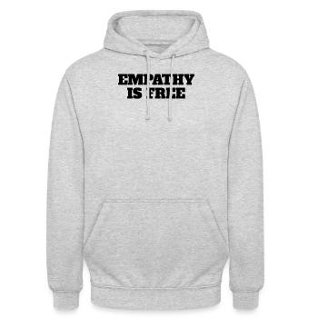 Empathy Is Free Quotes - Unisex Hoodie - light heather grey - Front - Alina (178cm) & Michal (187cm)