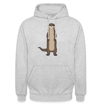 Otter Otter Funny Water Marten Gift - Unisex Hoodie - light heather grey - Front - Alina (178cm) & Michal (187cm)
