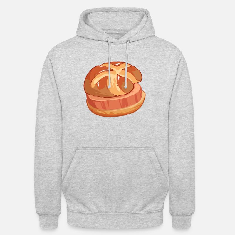 Comic Leberkäs Leberkäse Fleischkäse Brötchen - Unisex Hoodie - Hellgrau meliert