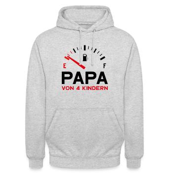 PAPA 4 KINDER VATERTAG - Unisex Hoodie - Hellgrau meliert - Vorne - Alina (178cm) & Michal (187cm)